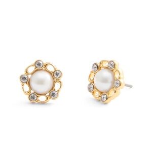 COACH SIGNATURE HERITAGE PEARL STUD EARRINGS